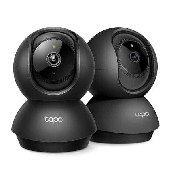 Tapo TP-Link 2K Pan/Tilt Indoor Security Camera for Baby Monitor, Pet Camera, Motion Detection & Tracking, 2-Way Audio, Cloud & SD Card Storage, Works w/Alexa & Google Home, Black,