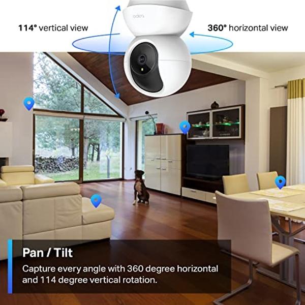 TP-Link Tapo 2K Pan/Tilt Security Camera for Baby Monitor, Pet Camera w/ Motion Detection and Tracking, 2-Way Audio, Night Vision, Cloud & SD Card Storage, Works w/ Alexa & Google 