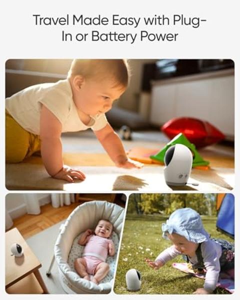 eufy Security Baby Monitor E21 with 4K UHD Camera, 5'' 720p Display, 8X Zoom, Hybrid Wi-Fi and No Wi-Fi Connection, 24/7 Recording in app, Pan-Tilt, Portable Camera with Built-in B