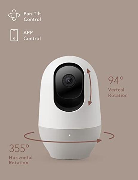 nooie Baby Monitor with SD Card,Baby Monitor with Camera 360 Camera, WiFi Baby Cam with Phone App, AI MotionTracking and Sound Detection,1080P Night Vision Two-Way Audio