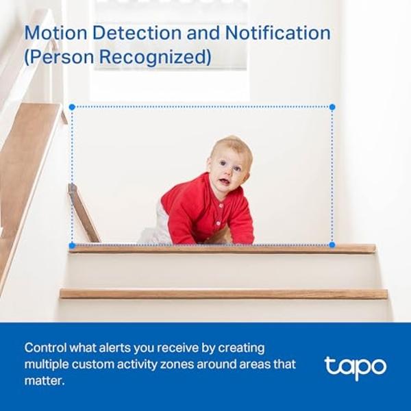 TP-Link Tapo 2K Pan/Tilt Security Camera for Baby Monitor, Dog Camera w/Motion Detection, 2-Way Audio, Siren, Night Vision, Cloud & SD Card Storage, Works with Alexa & Google Home,