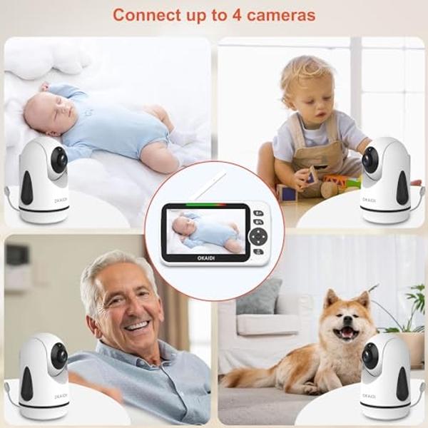 VTech Upgraded Smart WiFi Baby Monitor VM901, 5-inch 720p Display, 1080p Camera, HD NightVision, Fully Remote Pan Tilt Zoom, 2-Way Talk, Free Smart Phone App, Works with iOS, Andro