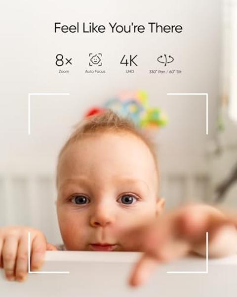 eufy Security Baby Monitor E21 with 4K UHD Camera, 5'' 720p Display, 8X Zoom, Hybrid Wi-Fi and No Wi-Fi Connection, 24/7 Recording in app, Pan-Tilt, Portable Camera with Built-in B