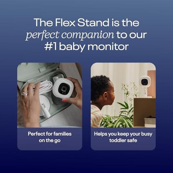 Nanit Travel Light Bundle Pro Camera with Portable Flex Stand, Sound + Light Audio Monitor & Baby Night Light, and Travel Case - Blue Oxford Edition