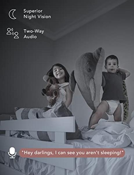 nooie Baby Monitor with SD Card,Baby Monitor with Camera 360 Camera, WiFi Baby Cam with Phone App, AI MotionTracking and Sound Detection,1080P Night Vision Two-Way Audio