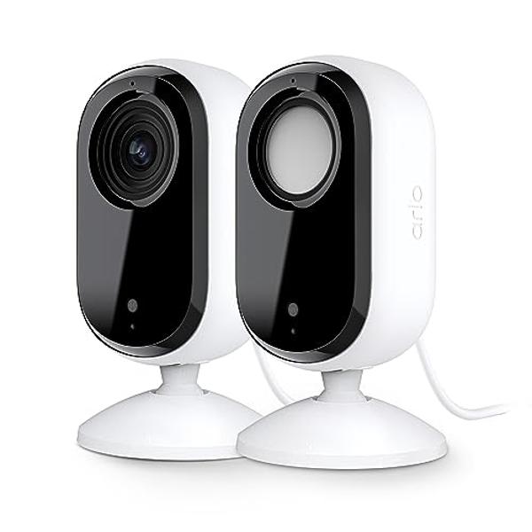 Arlo Essential Security Camera 2K | Indoor Only| 2nd Gen | Baby Monitor & Pet Camera | Wired Automated Privacy Shield, 2-Way Audio, Night Vision, Live Stream, Motion Alerts & Notif