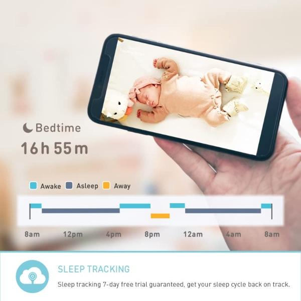 Lollipop Baby Monitor (Cotton Candy) -Full-Featured Smart Wi-Fi Camera of True Crying Detection with Extra in-App Plan of Breathing Monitoring/Sleep Tracking-Accessories Free/7 Day
