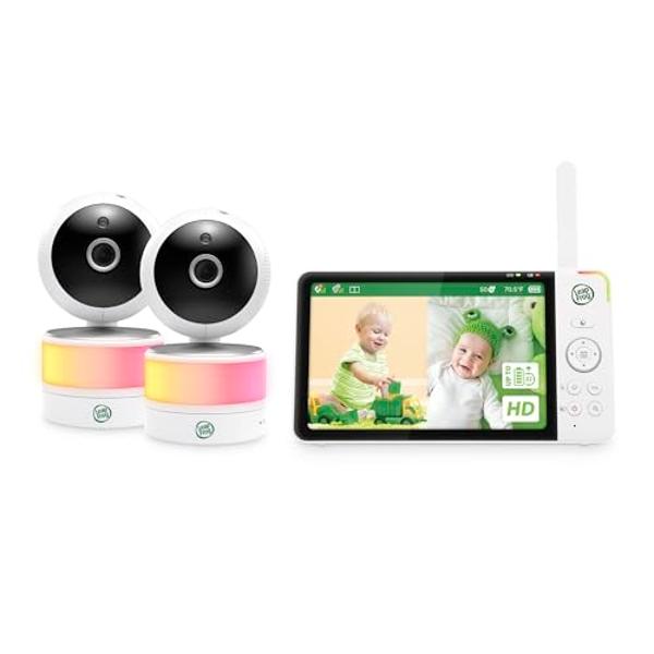 LeapFrog 2-Camera Color Night Vision Video Baby Monitor with 7" HD 720p Display, Split Screen, 360 Pan & Tilt, 8X Zoom, Night Light, Humidity & Temperature Sensor, Up to 1000ft Lon