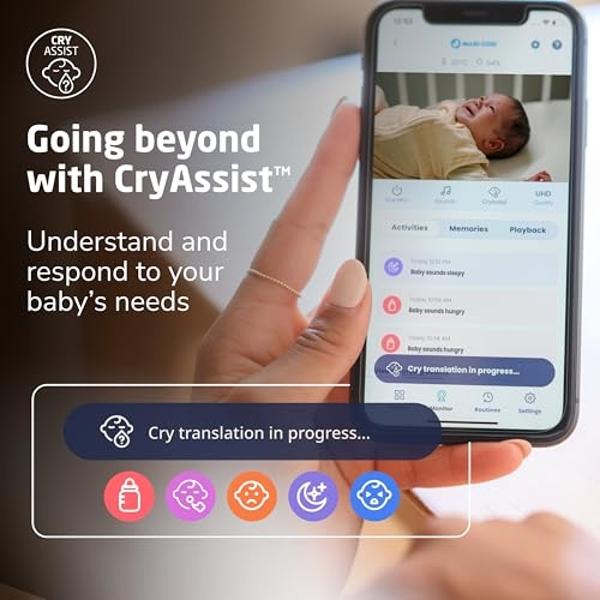 Maxi-Cosi See Pro 360 Baby Monitor with CryAssist™ AI Cry Translation, 2K HD camera with PTZ, Secure Non Wi-Fi 5 inch parent unit, 10 hour battery, Soothing Lullabies, 2-way audio