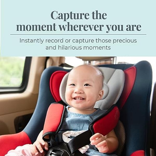 Tiny Traveler Baby Car Camera for 2 Kids, Touch Screen Baby Car Monitor with Power Bank, No WiFi Baby Camera for Car Home Travel, Rear-Facing Car Seat Monitor Night Vision Baby Rem