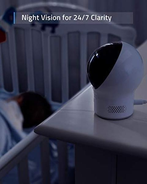 nooie Baby Monitor with SD Card,Baby Monitor with Camera 360 Camera, WiFi Baby Cam with Phone App, AI MotionTracking and Sound Detection,1080P Night Vision Two-Way Audio