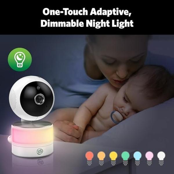 LeapFrog 2-Camera Color Night Vision Video Baby Monitor with 7" HD 720p Display, Split Screen, 360 Pan & Tilt, 8X Zoom, Night Light, Humidity & Temperature Sensor, Up to 1000ft Lon