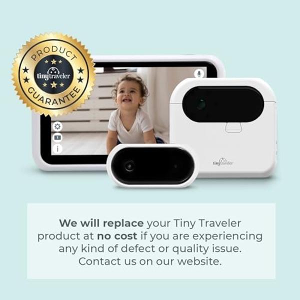 Tiny Traveler Baby Car Camera for 2 Kids, Touch Screen Baby Car Monitor with Power Bank, No WiFi Baby Camera for Car Home Travel, Rear-Facing Car Seat Monitor Night Vision Baby Rem