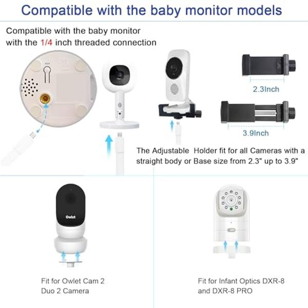 Baby Monitor Floor Stand Compatible with Infant Optics , Nanit Pro, Owlet Cam/Cam 2 Baby Monitor, Adjustable Height 67" ,Also fit for Cameras with 1/4 Thread Connection,Universal B