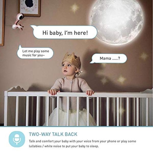 Lollipop Baby Monitor (Cotton Candy) -Full-Featured Smart Wi-Fi Camera of True Crying Detection with Extra in-App Plan of Breathing Monitoring/Sleep Tracking-Accessories Free/7 Day