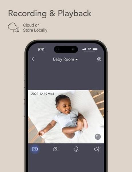 nooie 2K Smart Baby Monitor with 5G/2.4G, 360° Pan & Tilt, WiFi Baby Camera with AI Motion Tracking & Night Vision, Two Way Audio & Sound Detection, Compatible with Alexa and Googl