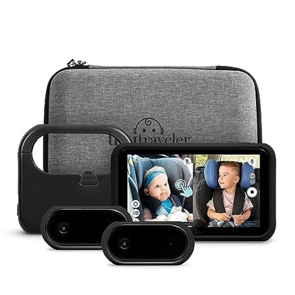 Tiny Traveler Baby Car Camera for 2 Kids, Touch Screen Baby Car Monitor with Power Bank, No WiFi Baby Camera for Car Home Travel, Rear-Facing Car Seat Monitor Night Vision Baby Rem
