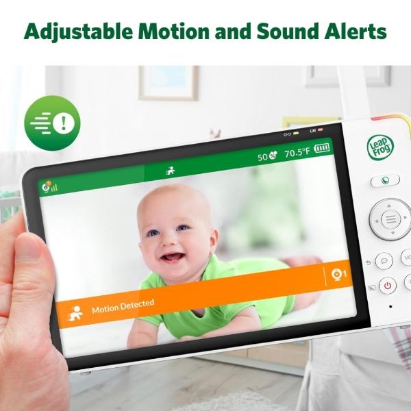 LeapFrog 2-Camera Color Night Vision Video Baby Monitor with 7" HD 720p Display, Split Screen, 360 Pan & Tilt, 8X Zoom, Night Light, Humidity & Temperature Sensor, Up to 1000ft Lon