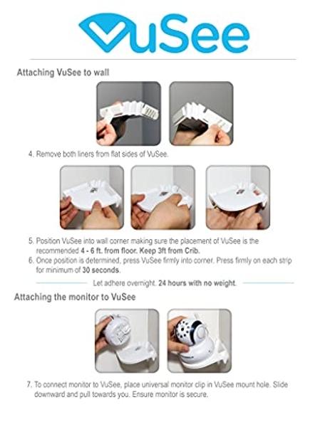 VuSee Corner Baby Monitor Mount - Safely Hold Baby Monitors or Indoor Camera Shelf - Compatible with Most Baby Brands - Corner Wall Mount with Easy Installation - 1 Pack