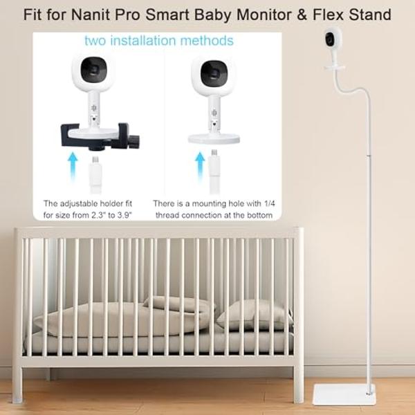 Baby Monitor Floor Stand Compatible with Infant Optics , Nanit Pro, Owlet Cam/Cam 2 Baby Monitor, Adjustable Height 67" ,Also fit for Cameras with 1/4 Thread Connection,Universal B