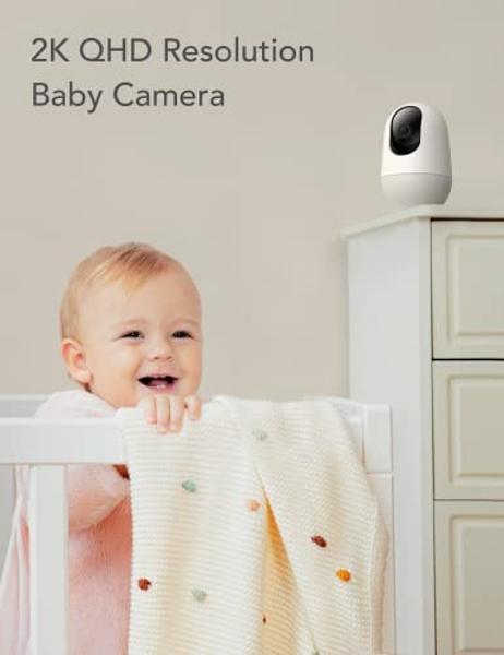 nooie 5G Baby Monitor, 2K Baby Monitor with Camera and Audio, WiFi Pet Camera for Smartphone APP Control, Motion and Sound Detection, HD Night Vision, Compatible with Alexa, SD or 