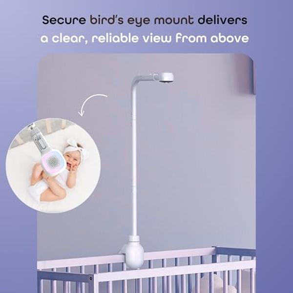 HUBBLE CONNECTED SkyVision Pro AI-Enhanced HD Smart Baby Monitor, 1 Camera, Parent Unit, Mounts, Smart Rollover & Cry Detection, AI Sleep Report, 2-Way Talk, Night Vision, Light & 
