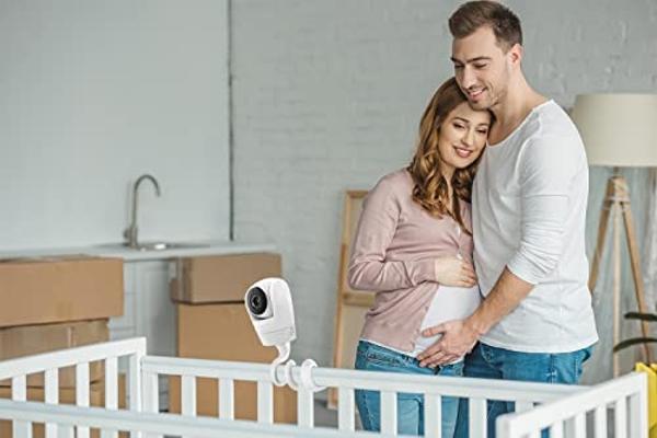 Sense-U Smart Baby Monitor Pro(Long Range)+2K PTZ Camera: Track Abdominal Movement with Arousal Vibration, Rollover, Feeling Temp, 2K Video, Background Sound & Motion Detection, No