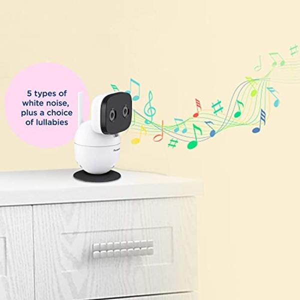 Panasonic Baby Monitor with Camera and Audio, 3.5” Color Video, Extra Long Range, Secure Connection, 2-Way Talk, Soothing Sounds, Remote Pan, Tilt, Zoom - 1 Camera - KX-HN4101W (Wh