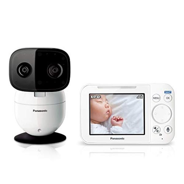 Panasonic Baby Monitor with Camera and Audio, 3.5” Color Video, Extra Long Range, Secure Connection, 2-Way Talk, Soothing Sounds, Remote Pan, Tilt, Zoom - 1 Camera - KX-HN4101W (Wh