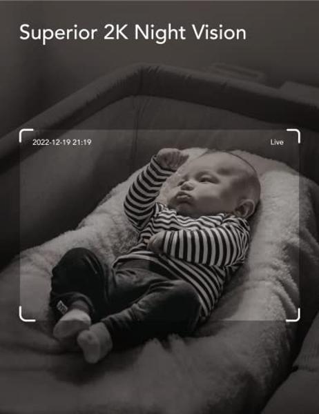 nooie 5G Baby Monitor, 2K Baby Monitor with Camera and Audio, WiFi Pet Camera for Smartphone APP Control, Motion and Sound Detection, HD Night Vision, Compatible with Alexa, SD or 