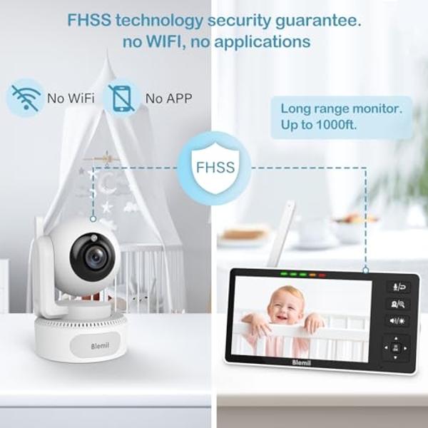 Maxi-Cosi See Pro 360 Baby Monitor with CryAssist™ AI Cry Translation, 2K HD camera with PTZ, Secure Non Wi-Fi 5 inch parent unit, 10 hour battery, Soothing Lullabies, 2-way audio