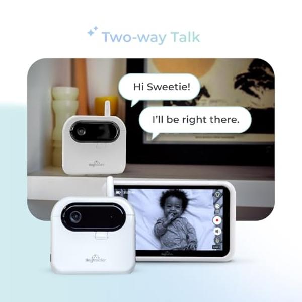 Tiny Traveler Ai Smart Wireless Baby Car Monitor with Travel Kit & Power Bank - AI-Powered Safety Alerts Detection, Virtual Fence, Long Range 1000ft Night Vision Lullabies Night Li