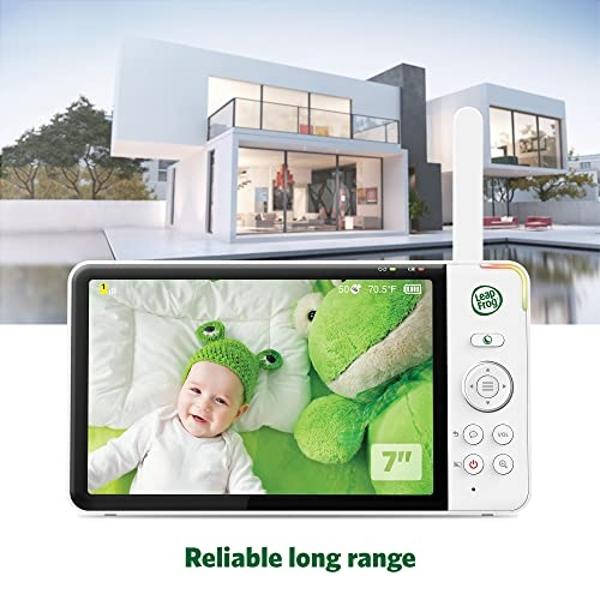 LeapFrog LF930HD Baby Monitor, 7” 720p HD Display,Video Baby Monitor with Camera and Audio, 1080p Smart Remote Access,360° Pan & Tilt,Color Night Light &Vision, Two-Way Intercom