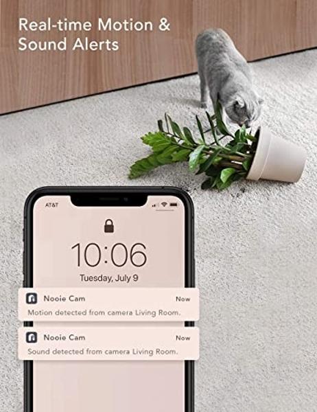 nooie 5G Baby Monitor, 2K Baby Monitor with Camera and Audio, WiFi Pet Camera for Smartphone APP Control, Motion and Sound Detection, HD Night Vision, Compatible with Alexa, SD or 