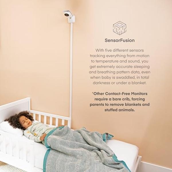 Miku Pro (Upgraded) Smart Baby Monitor Camera & Wall Mount, Real Time Breathing & Sleep Tracking, Contact Free, Instant Alerts, Safe Sleep, Requires Additional Monthly Membership