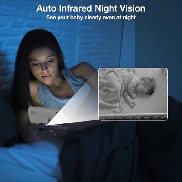 LeapFrog LF930HD Baby Monitor, 7” 720p HD Display,Video Baby Monitor with Camera and Audio, 1080p Smart Remote Access,360° Pan & Tilt,Color Night Light &Vision, Two-Way Intercom