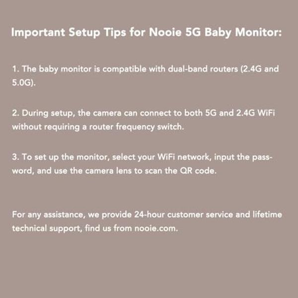 nooie 2K Smart Baby Monitor with 5G/2.4G, 360° Pan & Tilt, WiFi Baby Camera with AI Motion Tracking & Night Vision, Two Way Audio & Sound Detection, Compatible with Alexa and Googl