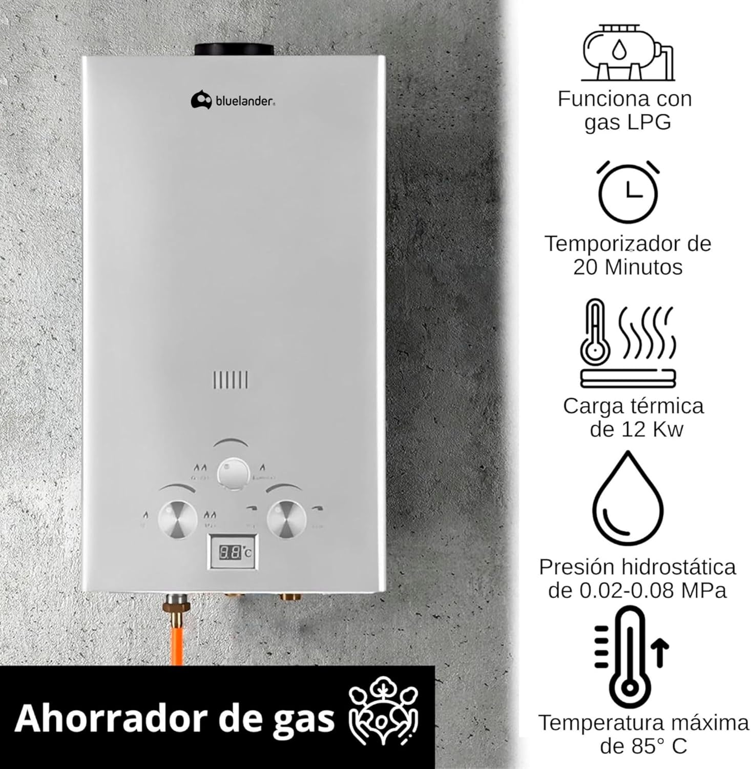 Calentador de Agua Electrico 12 Lt Bluelander