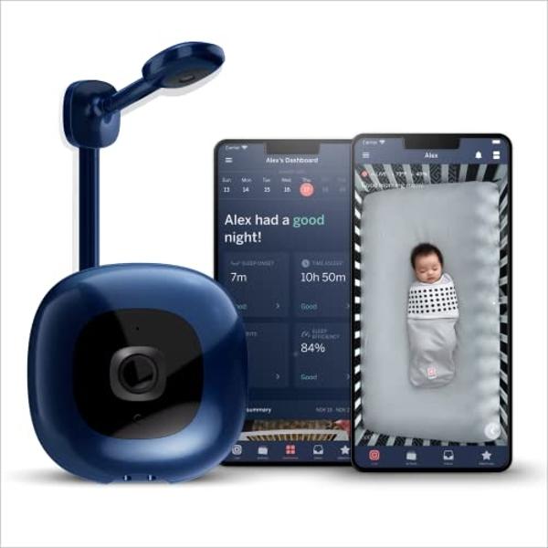 Nanit Pro Smart Baby Monitor & Wall Mount - 1080p Secure Wi-Fi Video Camera, Sensor-Free Sleep & Breathing Motion Tracker, 2-Way Audio, Sound & Motion Alerts, Night Vision, and Bre