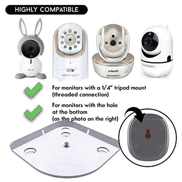Baby Monitor Shelf Mount for Hello Baby Corner Camera Shelf Compatible with Infant Optics DXR-8 DXR-5 Arlo Baby Babysense 7 Motorola - Universal Wall Mounts Crib Cam Holder for Inf