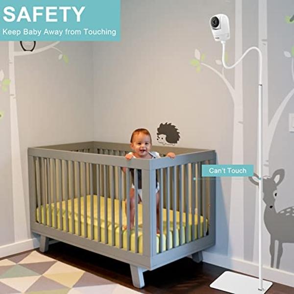 iTODOS Baby Monitor Floor Stand Holder Compatible with Vtech VM901/VM919/VM819/VM924/VM776/VM818 Baby Monitor,Keep Baby Away from Touching,Strong and Heavy Metal Materials,More Saf