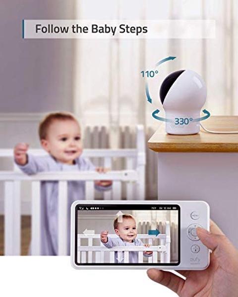 eufy Security, SpaceView Pro Video Baby Monitor with 5" Screen, Two-Way Audio, 720p, Pan & Tilt, Night Vision, Lullaby Player, Wide Angle Lens Not Included (No App Required) (Renew