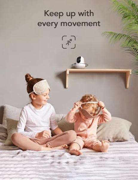 nooie Upgrade 5G Baby Monitor WiFi Smartphone, 2K Baby Camera Monitor 360 Pan & Tilt, HD Night Vision, Temperature Sensor, AI Motion Track, Two-Way Audio, Cry/Sound/Motion Detectio