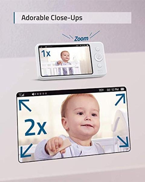 eufy Security, SpaceView Pro Video Baby Monitor with 5" Screen, Two-Way Audio, 720p, Pan & Tilt, Night Vision, Lullaby Player, Wide Angle Lens Not Included (No App Required) (Renew
