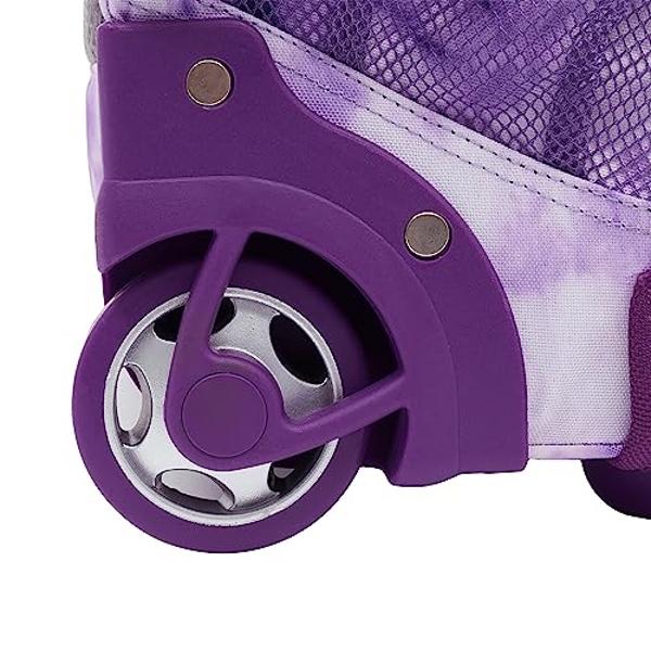 Travelers Club Rolling Backpack, Purple Tie, 18 Inch