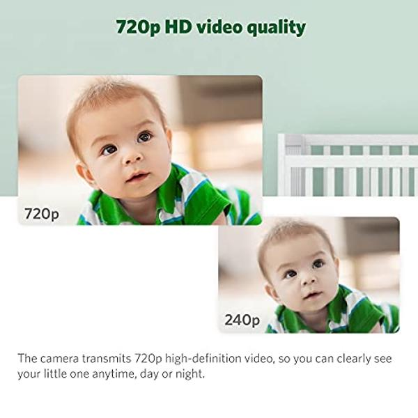 LeapFrog LF915-2HD Baby Monitor, 2 Cameras, 5” 720p Screen, 360° Pan-Tilt-Zoom, Color Night Vision, Night Light, Two-Way Intercom, Secured Transmission No WiFi