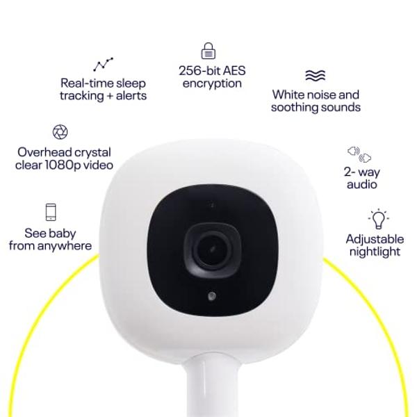 Nanit Pro Smart Baby Monitor & Wall Mount - 1080p Secure Wi-Fi Video Camera, Sensor-Free Sleep & Breathing Motion Tracker, 2-Way Audio, Sound & Motion Alerts, Night Vision, and Bre