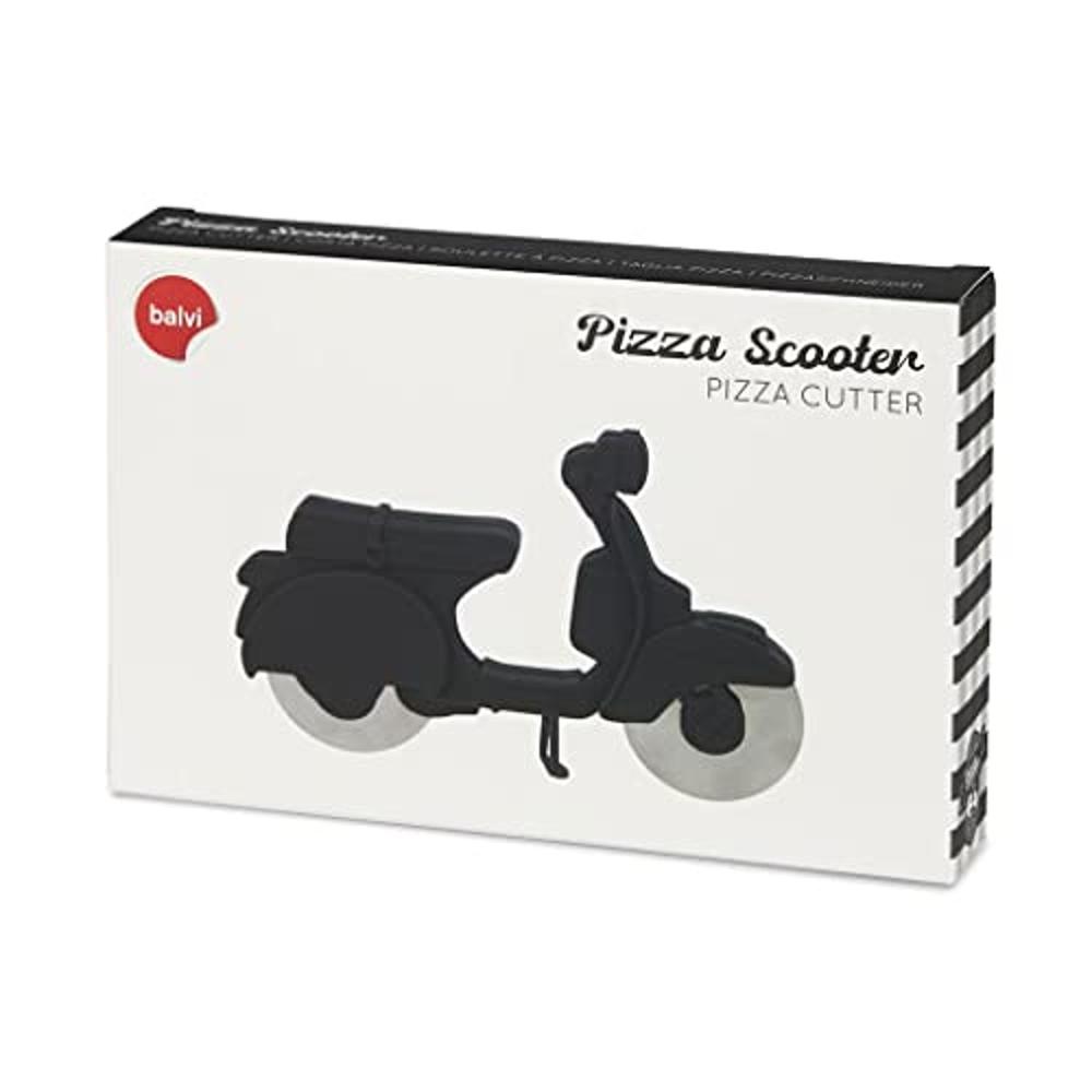 Corta Pizza Scooter Negro de Acero Inoxidable