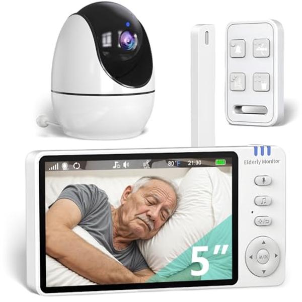 Elderly Monitors with Camera and Audio, Two-Way Talk Room Monitors for Elderly, Med Reminder Camera for Elderly Monitoring, Baby Monitors for Elderly Care and Caregivers, Video Mon