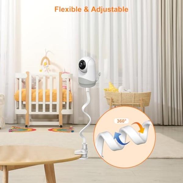 VTimes Baby Monitor Mount, Versatile Flexible Baby Monitor Stand Easy to Install, Baby Camera Mount Compatible with VT302 and Most Baby Monitors, Without Tools or Wall Damage